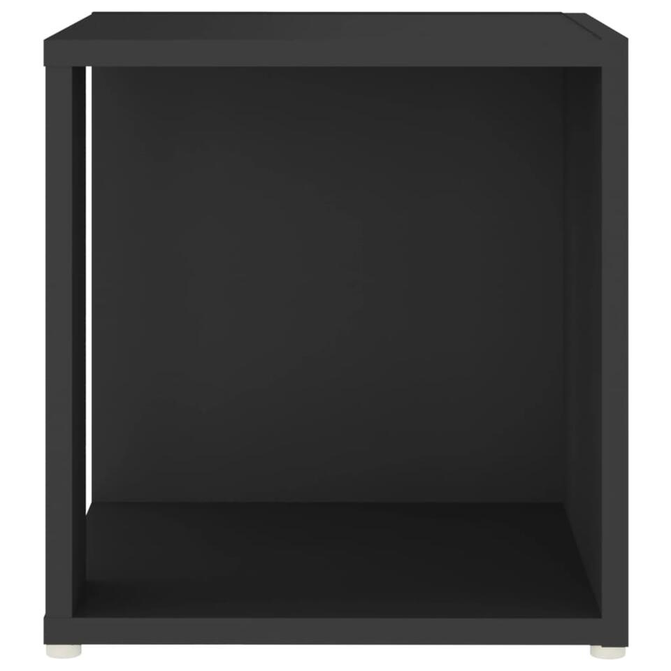 vidaXL Bijzettafel 33x33x34,5 cm spaanplaat zwart