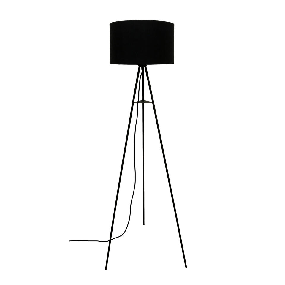 De neiging hebben inrichting Boer Industriële staande lamp Royan zwart - 50x50x148 cm - Stof - Zwart | Leen  Bakker