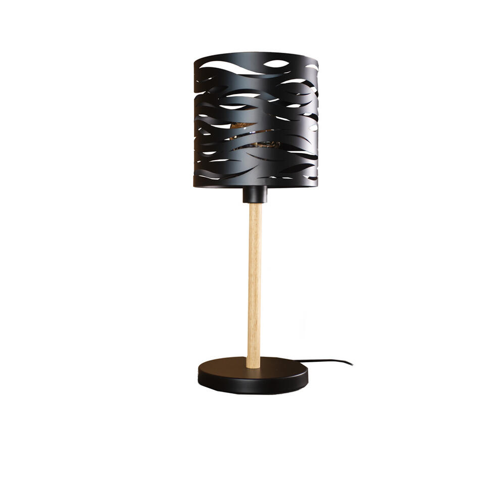Industriële tafellamp Freckle zwart 22,50x22,50x58 cm - Metaal - Zwart | Leen Bakker