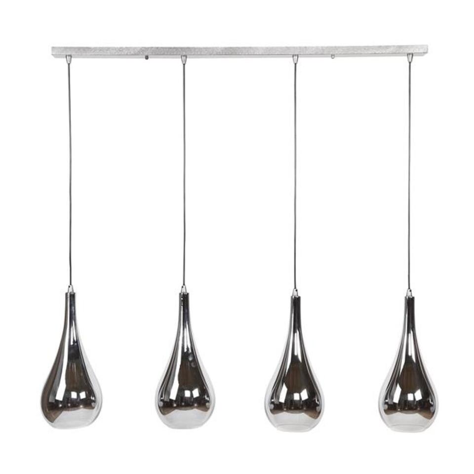 Industriële hanglamp Mex 4-lichts glas - Glas - Transparant - 20x130x150 cm