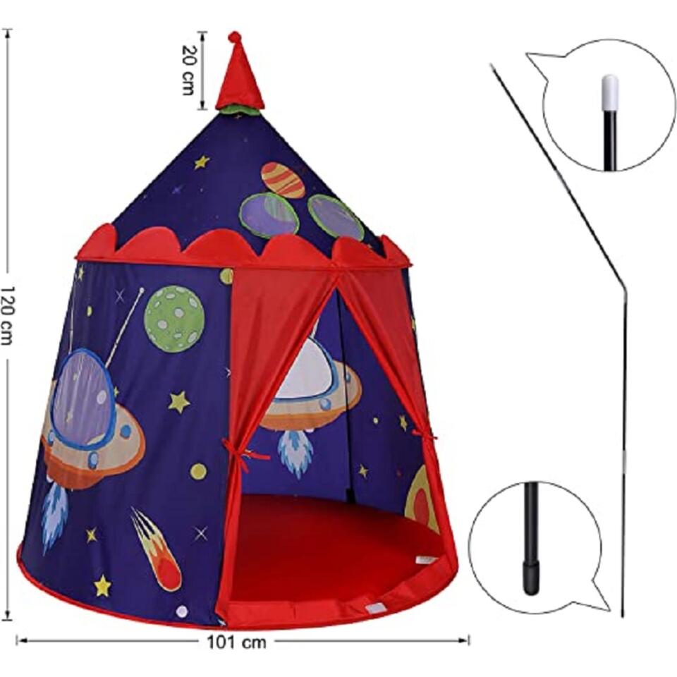 Parya - Prins Kasteel Tent voor jongens en peuters - 101 x 101 x 120 cm - Blauw