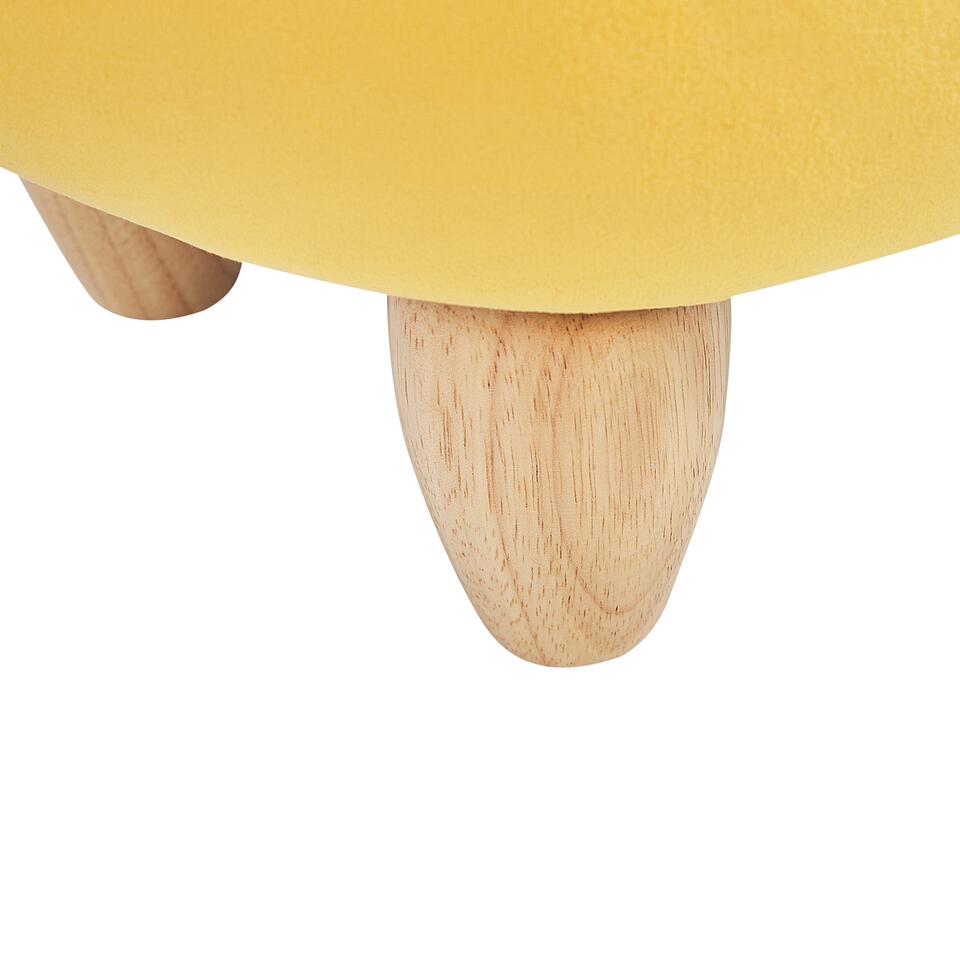 Beliani Dierenhocker GIRAFFE - geel fluweel