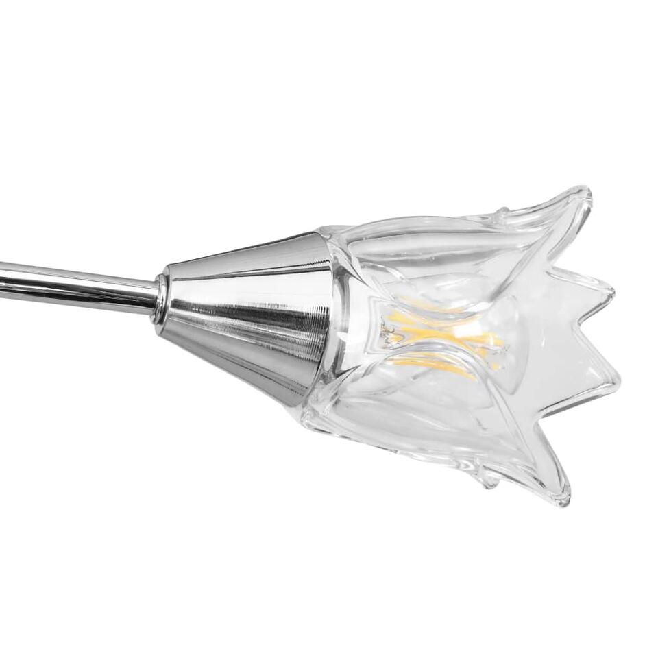 vidaXL Plafondlamp met glazen tulpvormige kappen 5xE14 transparant