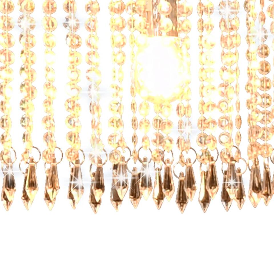 vidaXL Plafondlamp met kristallen kralen 104 cm zilverkleurig