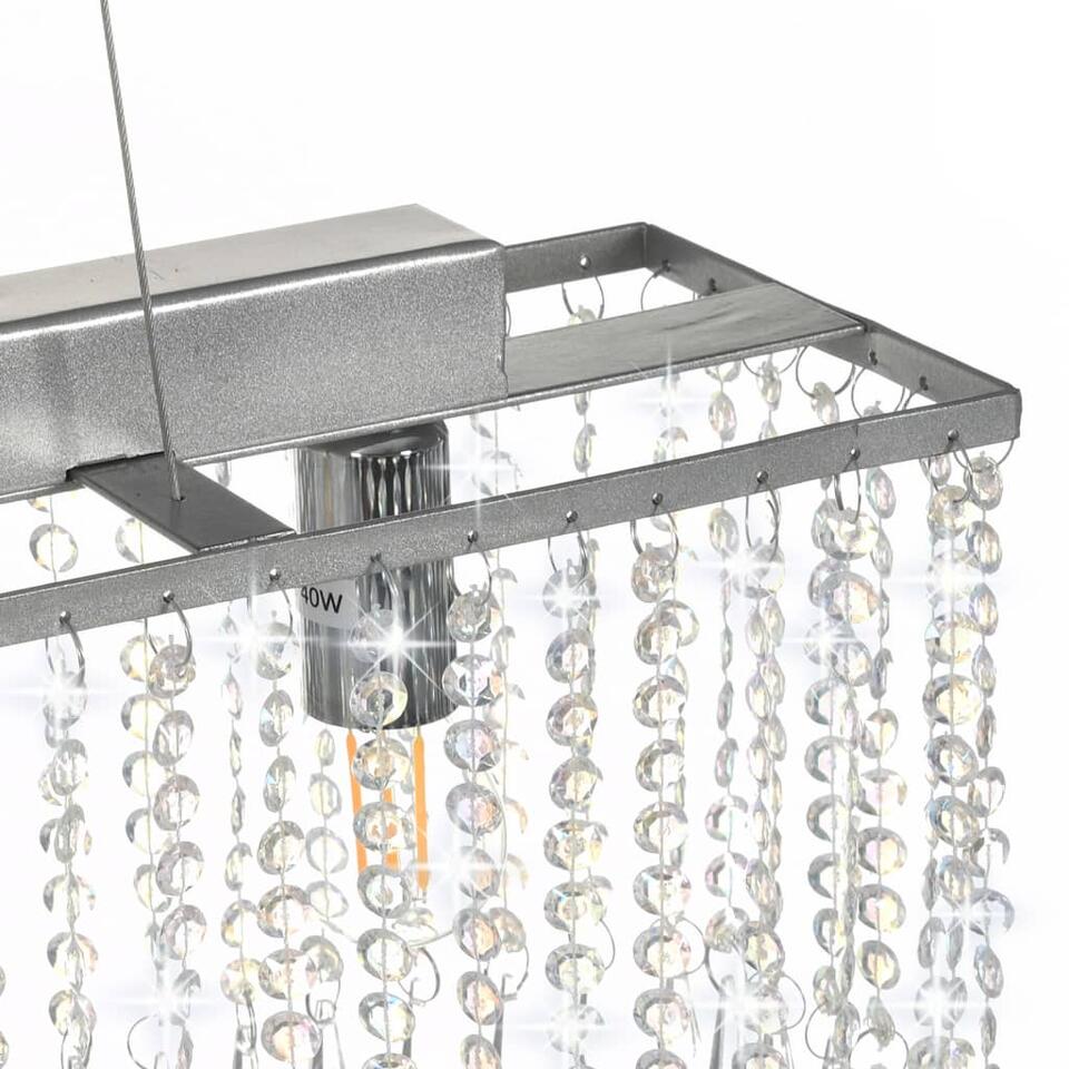 vidaXL Plafondlamp met kristallen kralen 104 cm zilverkleurig