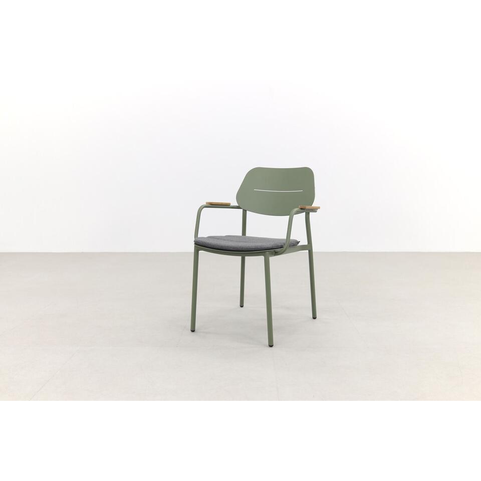 GreenChair Courage - Green/Quote teak - Ø120 cm. - Tuinset 5-delig