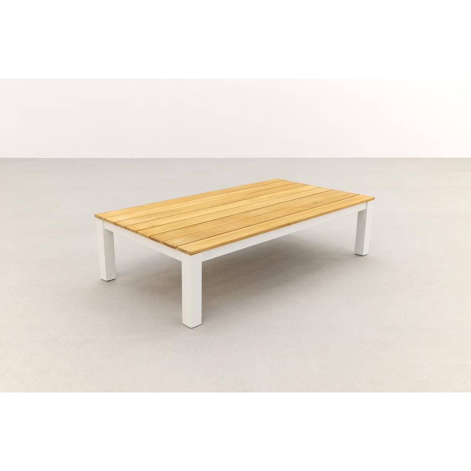 VDG Mindo loungetafel 150x75 cm. - Alu/Teak - White