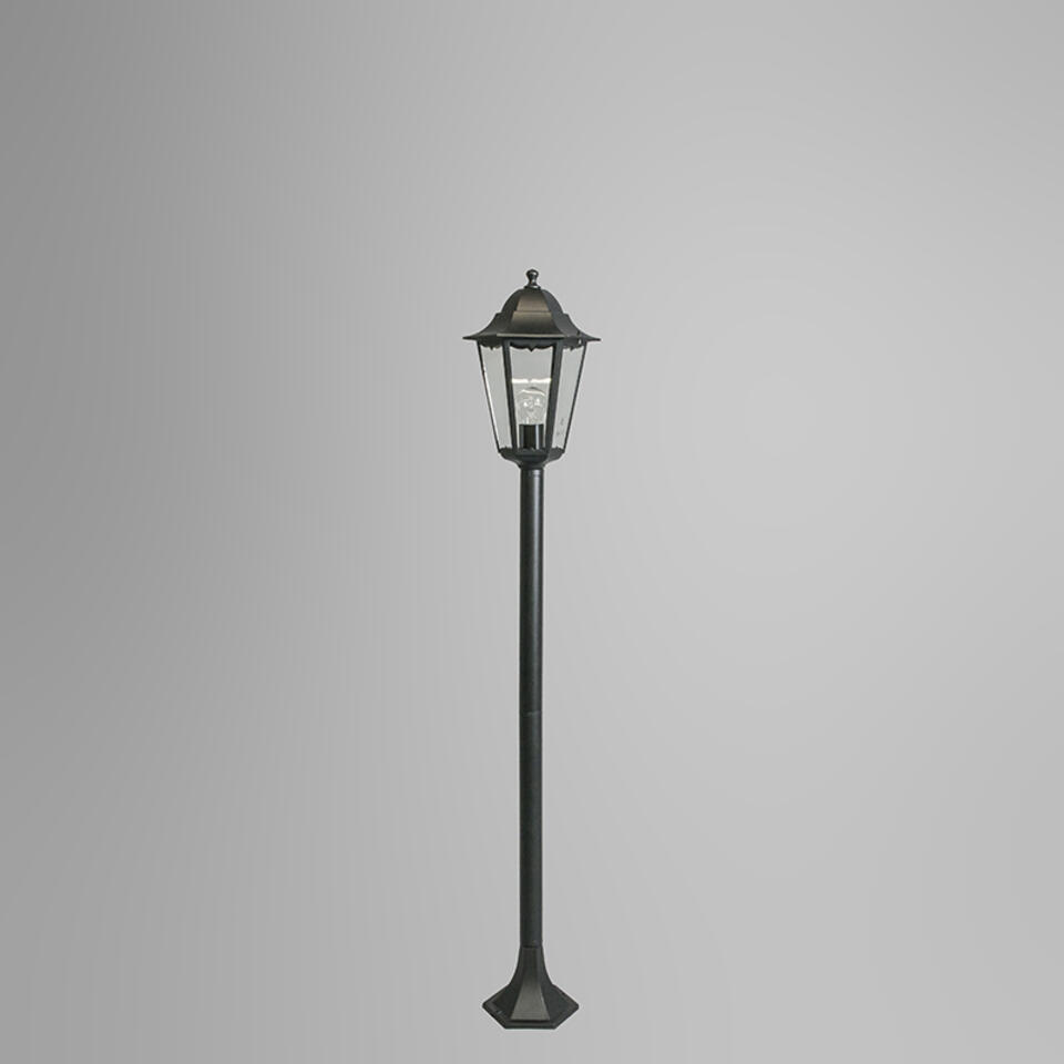 QAZQA Klassieke staande buitenlamp zwart IP44 125 cm - New Orleans
