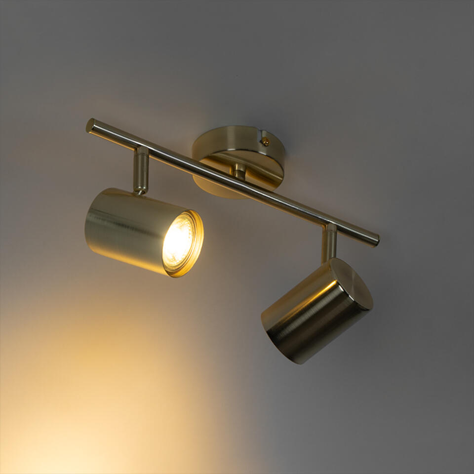 QAZQA Moderne plafondlamp messing 2-lichts verstelbaar - Jeana