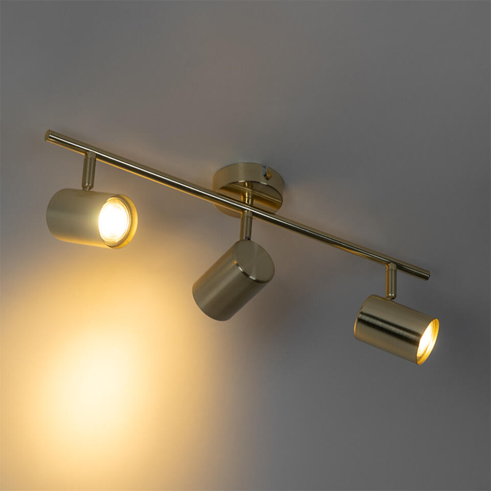QAZQA Moderne plafondlamp messing 3-lichts verstelbaar - Jeana