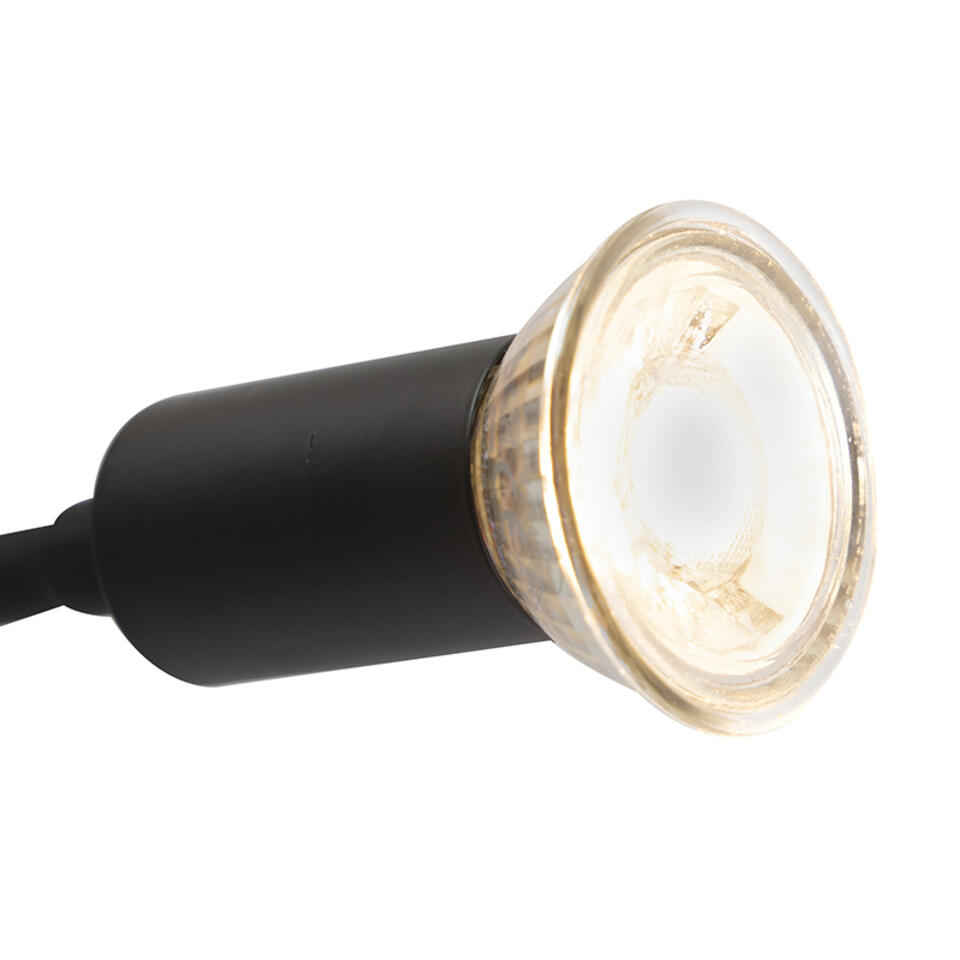 QAZQA Moderne wandlamp zwart met USB en vierkante zwarte kap - Zeno
