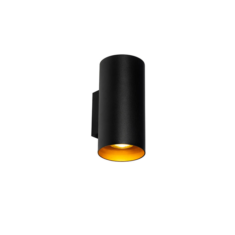 QAZQA Design wandlamp zwart met goud - Sab