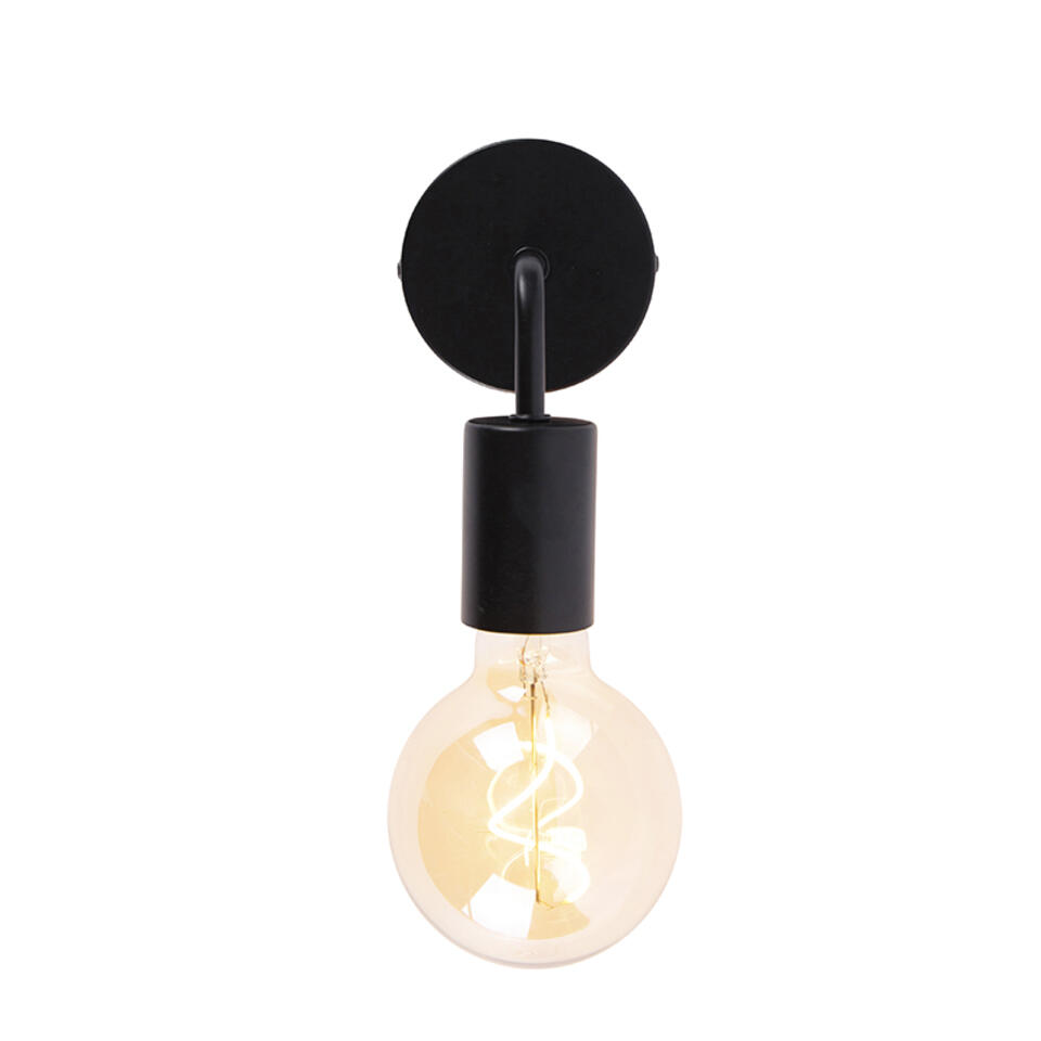 QAZQA Moderne wandlamp zwart 15,5 cm - Facile