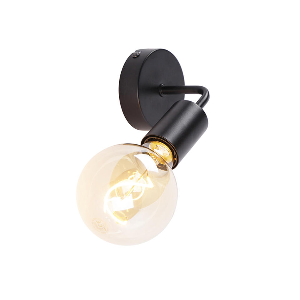 QAZQA Moderne wandlamp zwart 15,5 cm - Facile