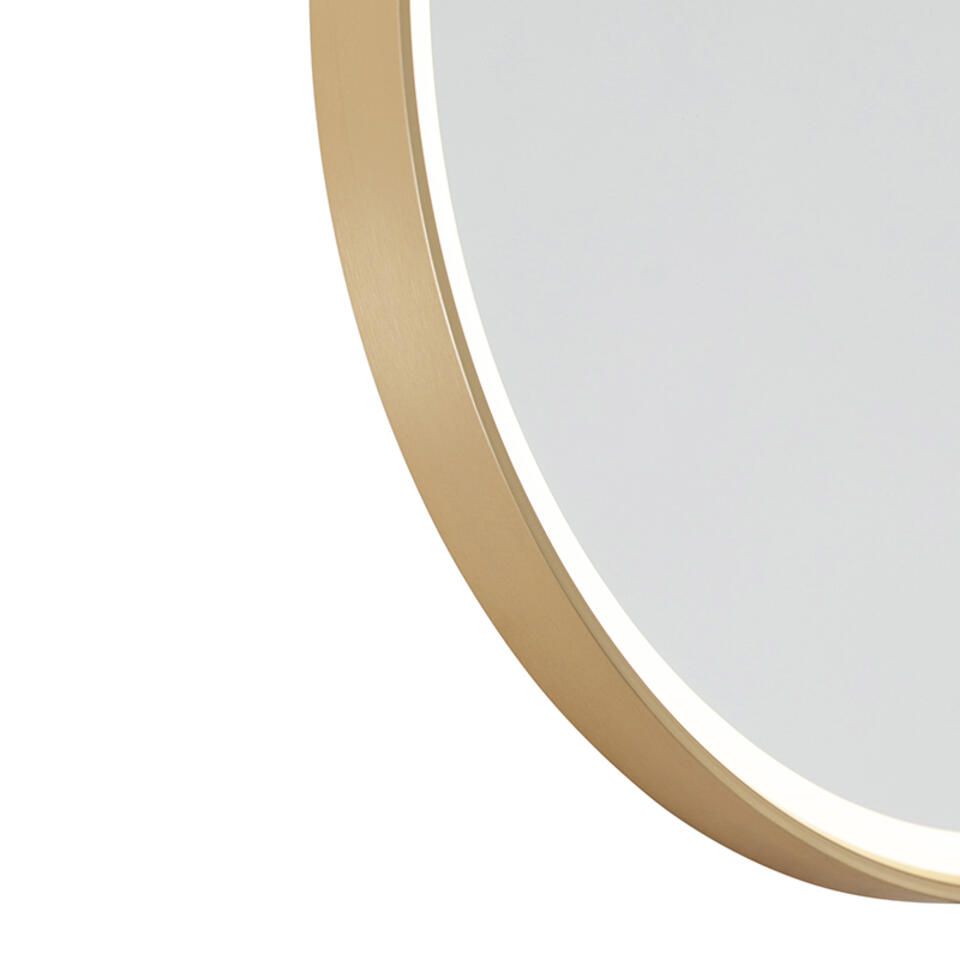 QAZQA Moderne badkamerspiegel goud incl. LED IP44 met spiegel - Miral