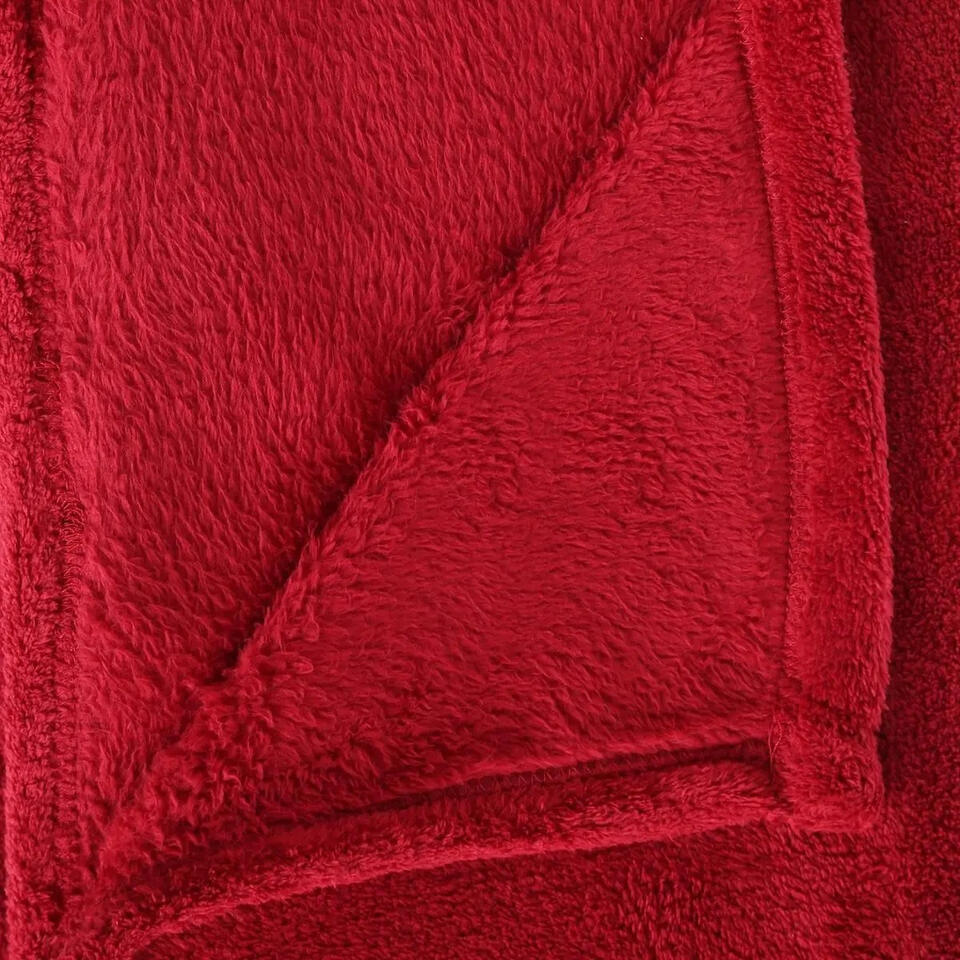 Atmosphera Plaid - rood - polyester - 125 x 150 cm