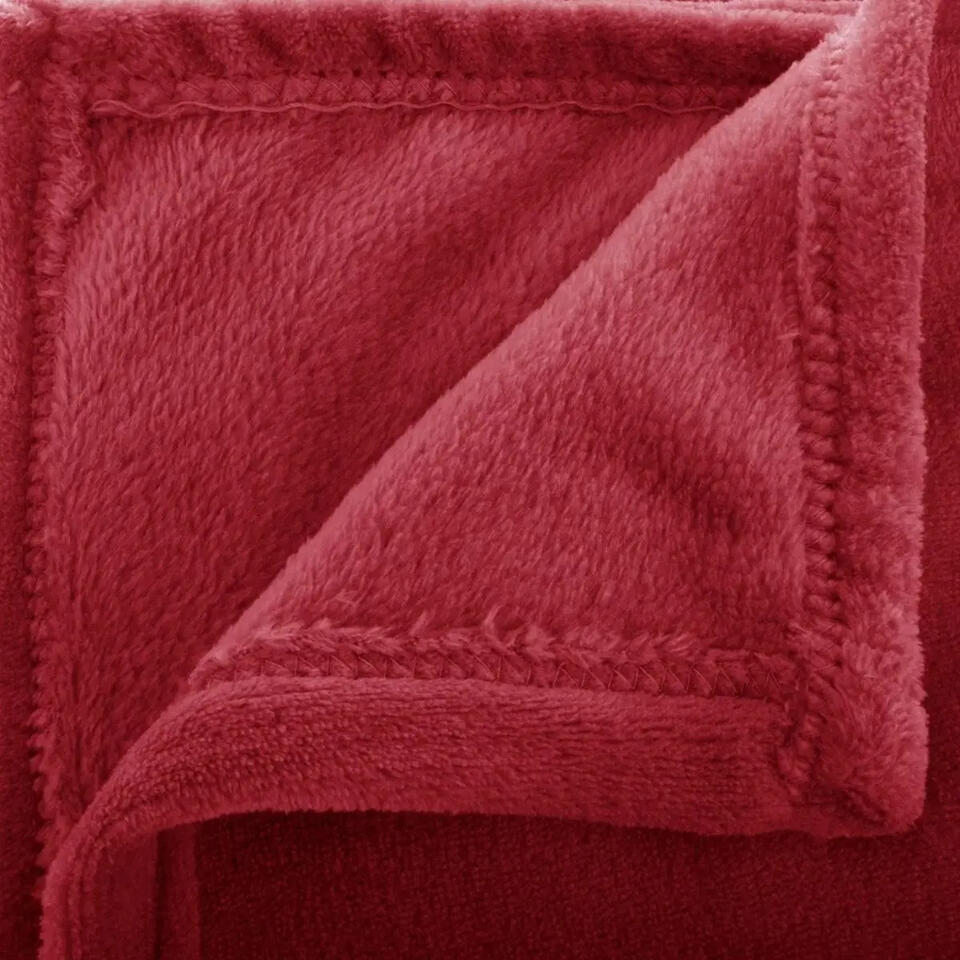 Atmosphera Plaid - rood - polyester - 130 x 180 cm