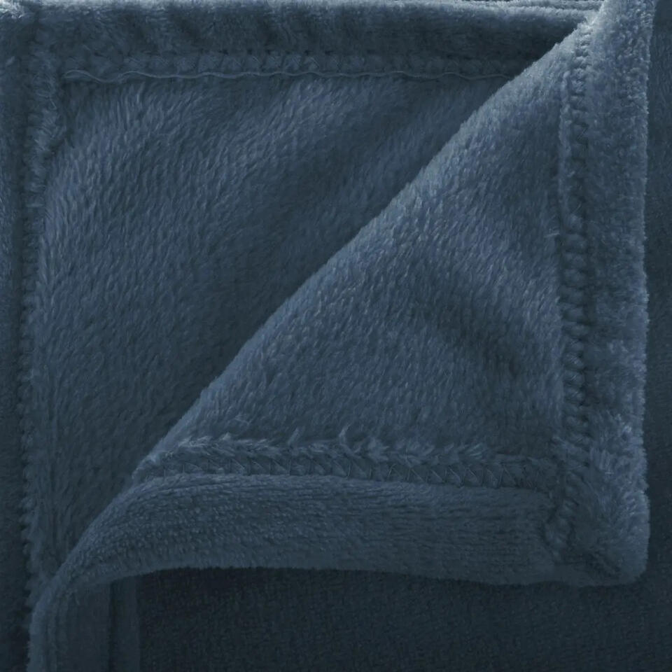 Atmosphera Plaid - donker grijsblauw - polyester - 130 x 180 cm