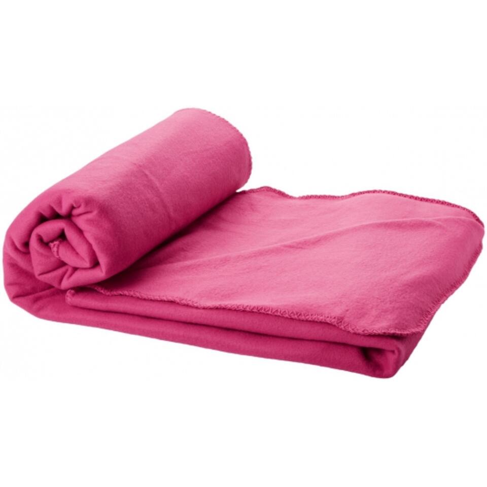 Fleece plaid - roze - polyester - 150 x 120 cm