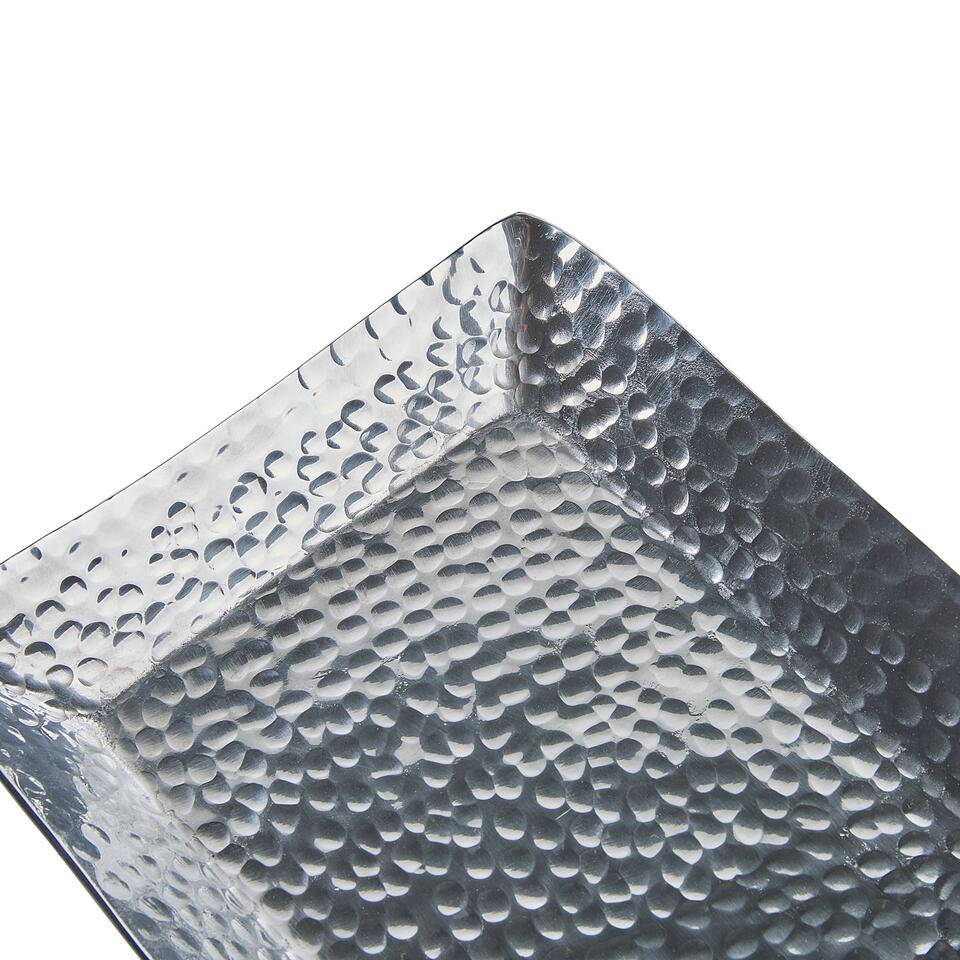 Beliani Decoratieve schaal TIERRADENTRO - zilver aluminium