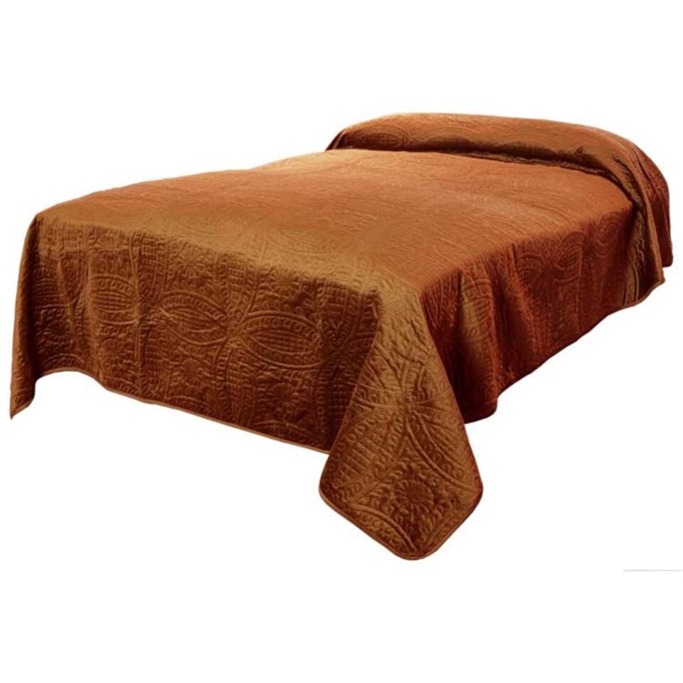 Unique Living - Bedsprei Veronica 170x220cm leather brown