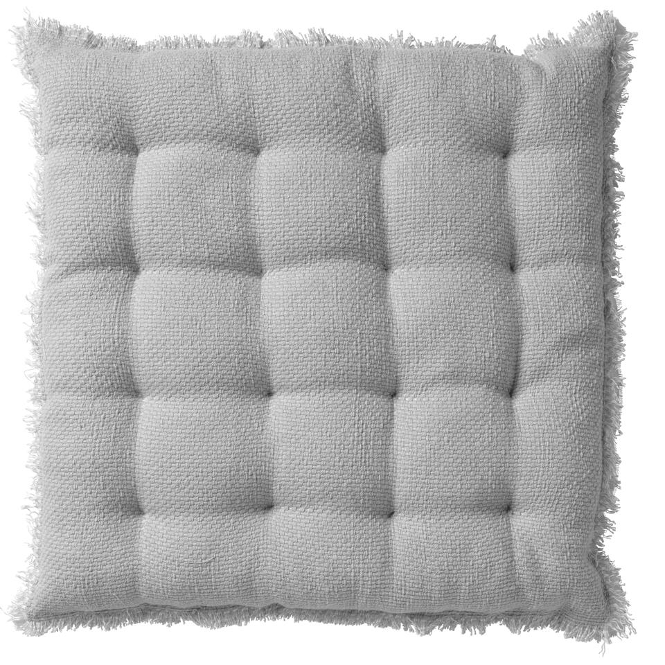 BURTO - Stoelkussen van gewassen katoen Micro Chip 40x40 cm - grijs