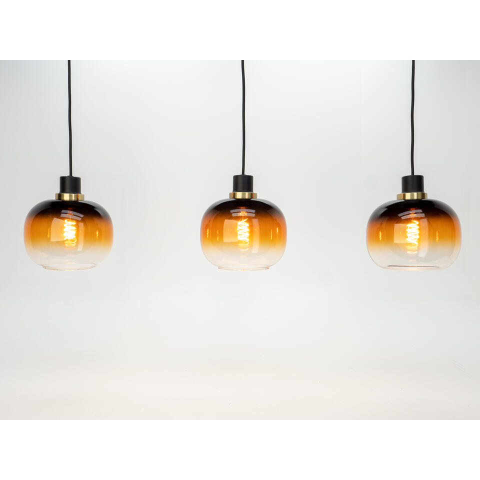 EGLO Oilella Hanglamp - E27 - 95 cm - Zwart/Geelkoper | Leen Bakker