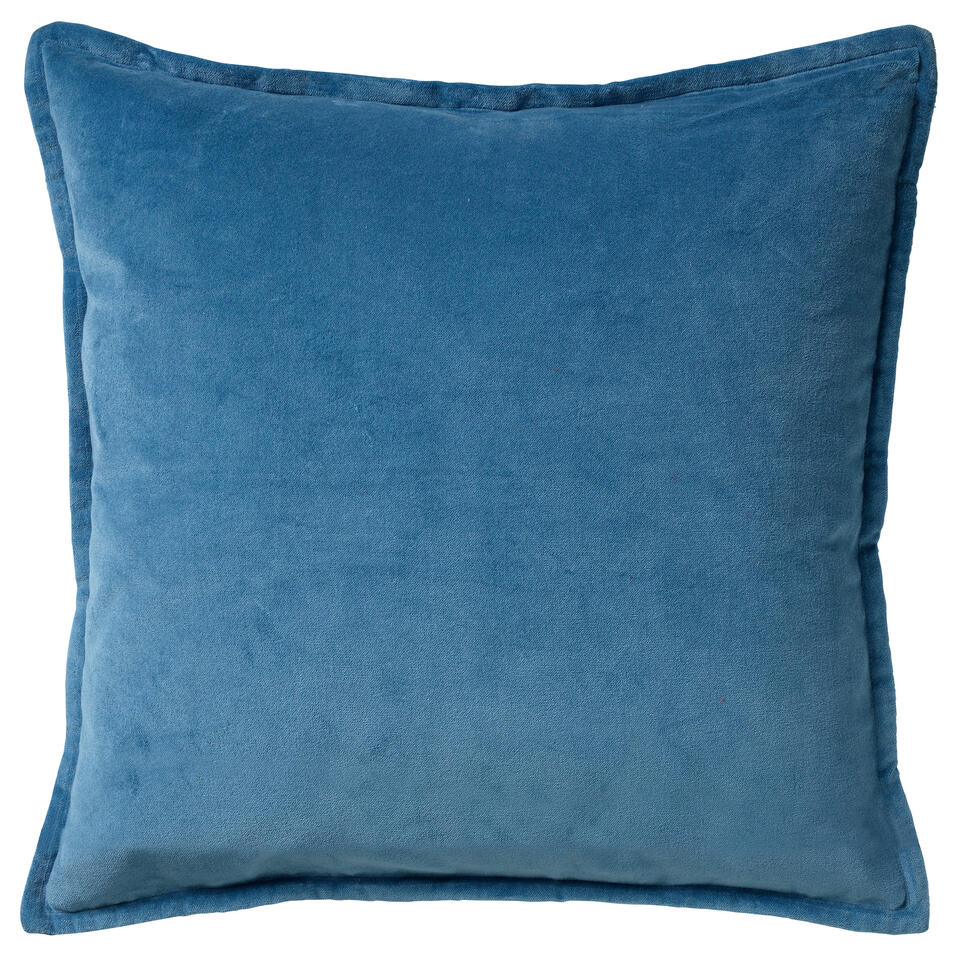 CAITH - Kussenhoes velvet 100% katoen 50x50 cm - Provincial Blue - lichtblauw