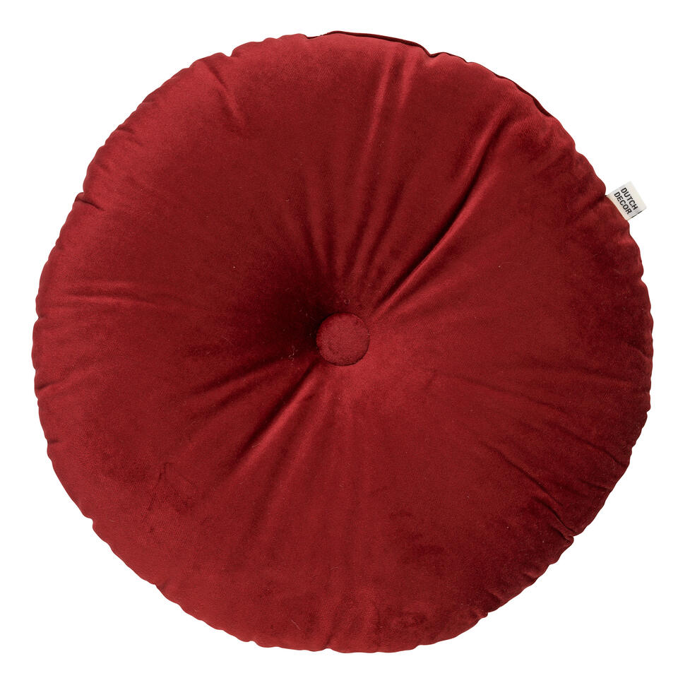 OLLY - Sierkussen rond velvet 40 cm - Merlot - rood