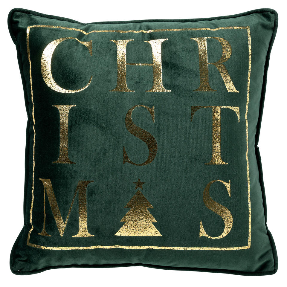 CHRISTMAS - Sierkussen 45x45 Groen - Kerst decoratie - velvet
