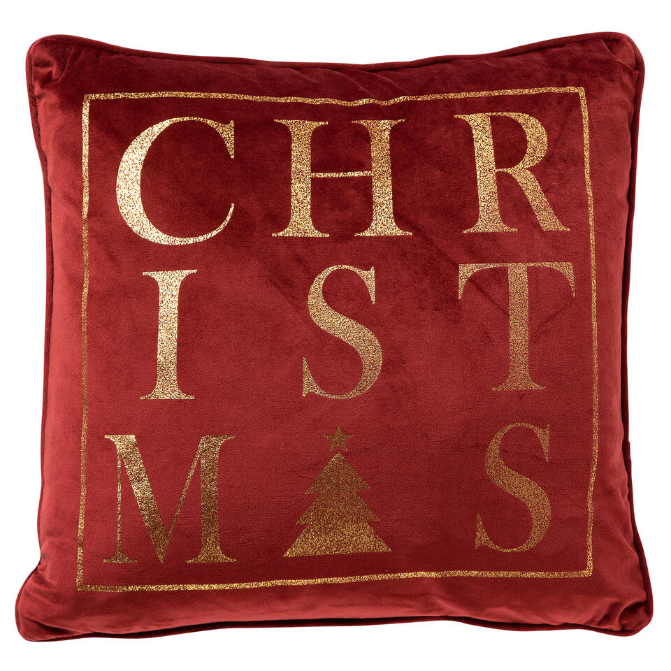 Horzel Manie Discriminatie CHRISTMAS - Sierkussen 45x45 Rood - Kerst decoratie - velvet | Leen Bakker