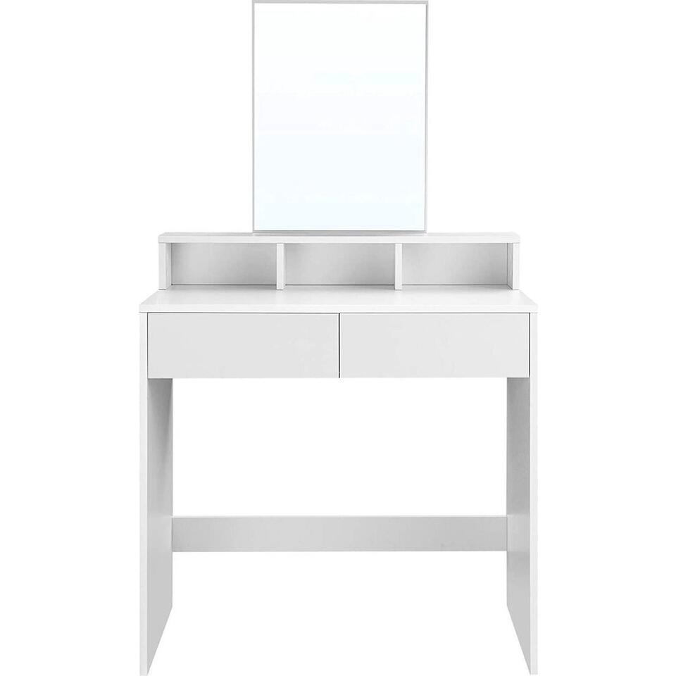 zondaar teksten Koopje Parya home - Makeup tafel met rechthoekige spiegel en 2 lades | Leen Bakker