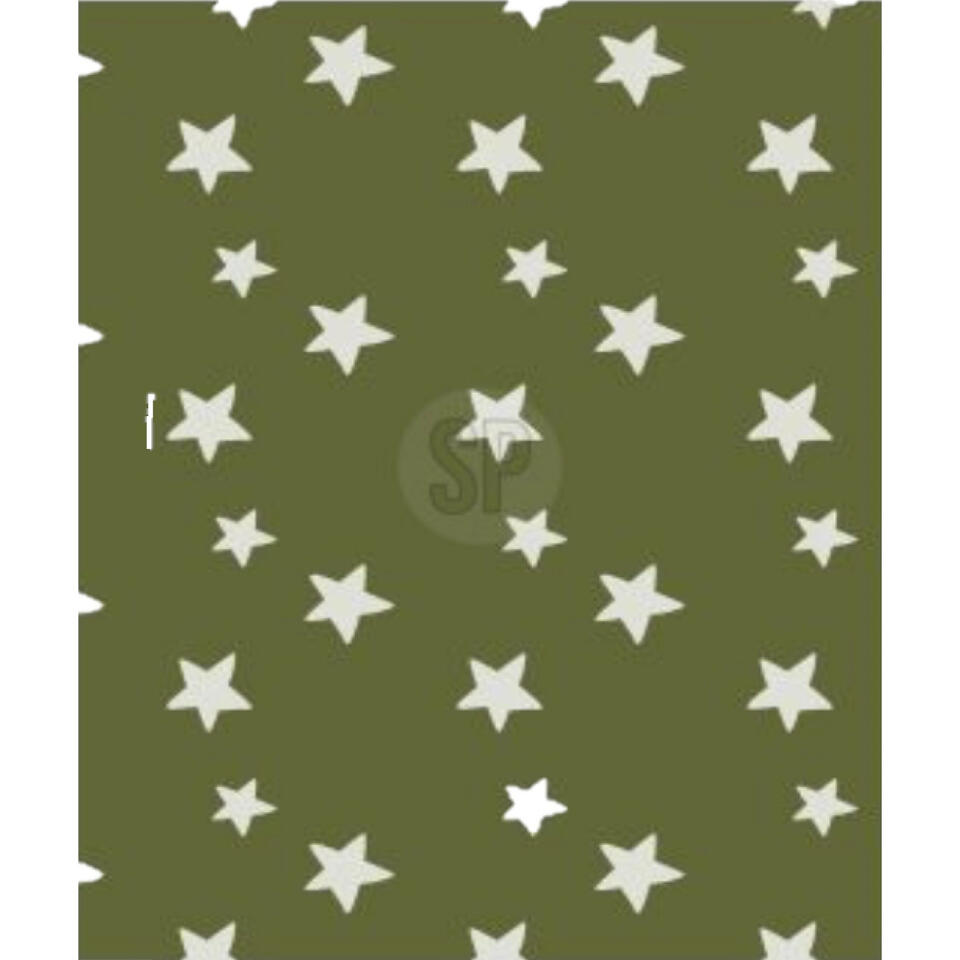 Polyester fleece deken/dekentje/plaid 130 x 170 cm marine groen met sterren