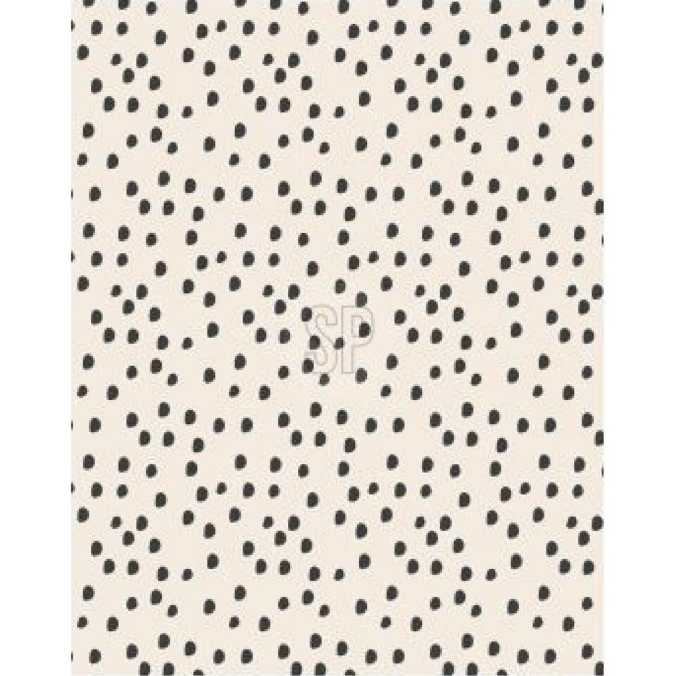 Echter nogmaals Illusie H&S Fleece deken-plaid - beige met zwarte stippen - 130 x 170 cm | Leen  Bakker