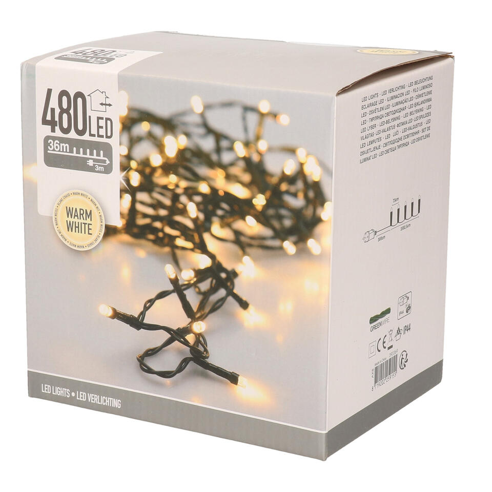Kerstverlichting - warm wit - 480 lampjes - 3600 cm | Leen Bakker