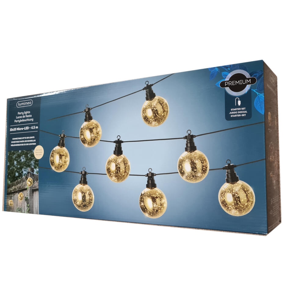voorzetsel Onzorgvuldigheid Hoop van Lumineo Kerstverlichting - 10 lampenbolletjes - lichtsnoeren 5 meter | Leen  Bakker