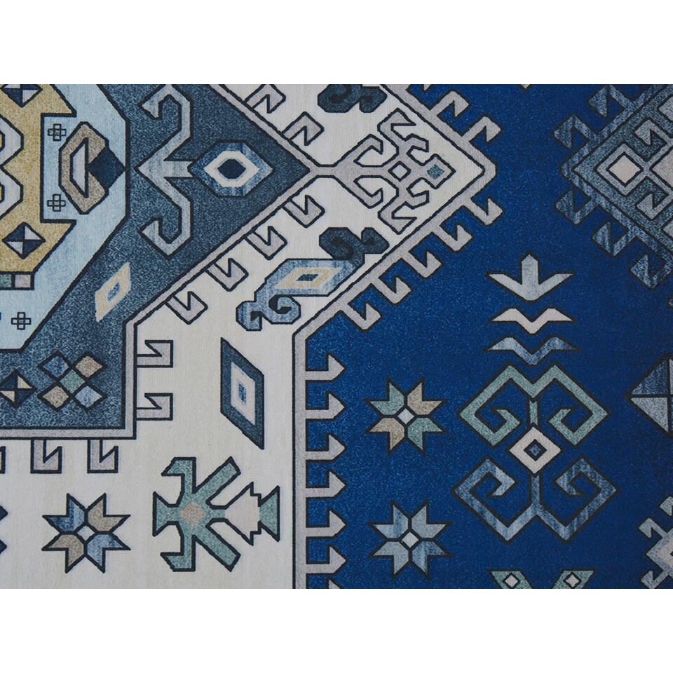 Beliani Laagpolig - PARVAKADLI blauw polyester 80x300 cm