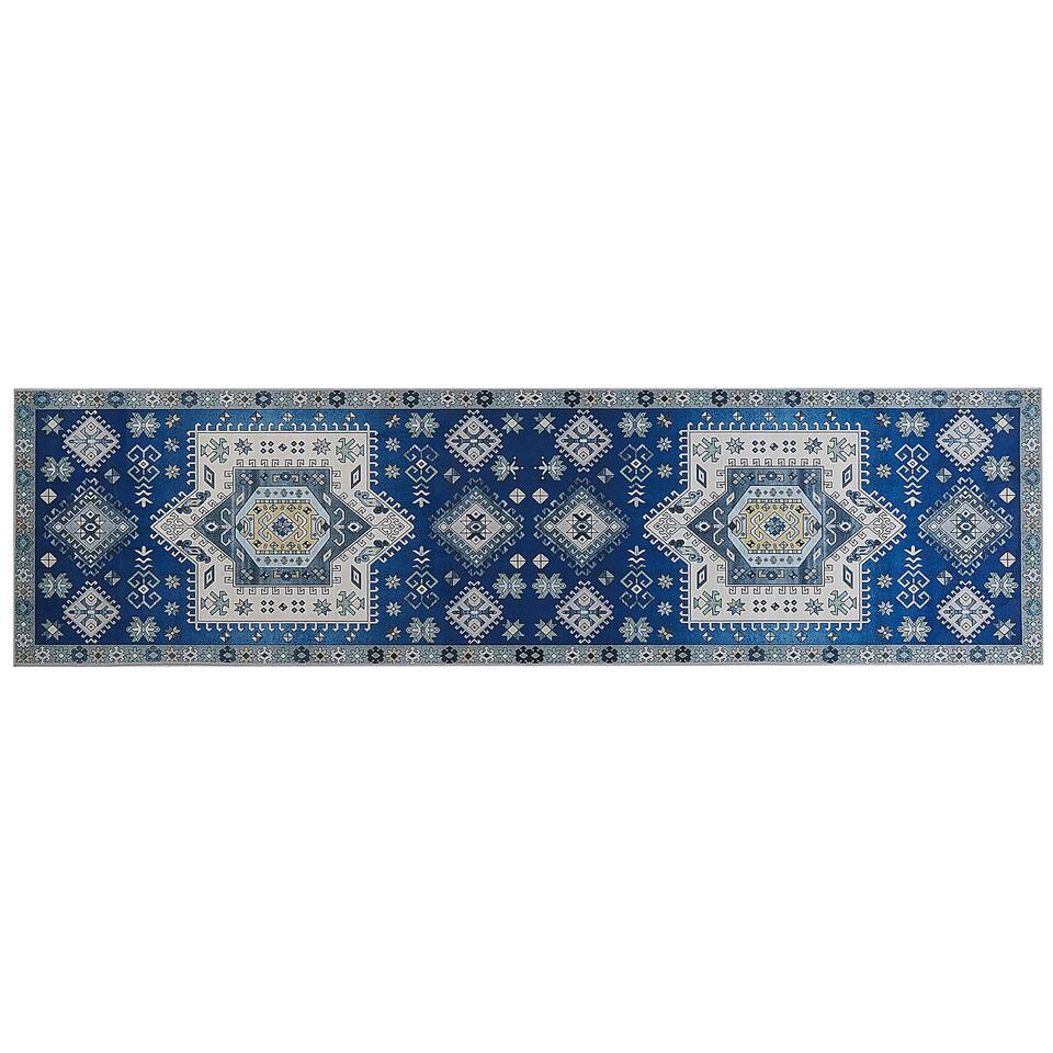 Beliani Laagpolig - PARVAKADLI blauw polyester 80x300 cm
