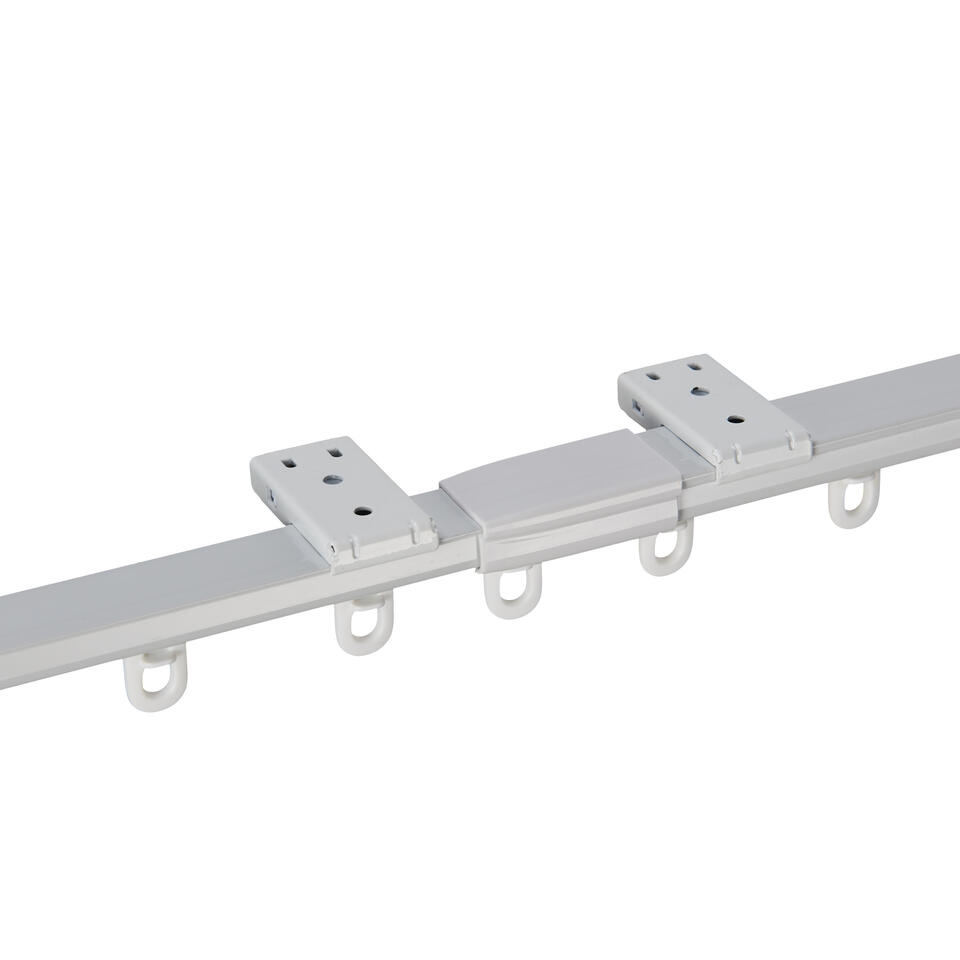 Gordijnrail - uitschuifbaar - van 190 tot cm - aluminium - gebroken wit | Bakker