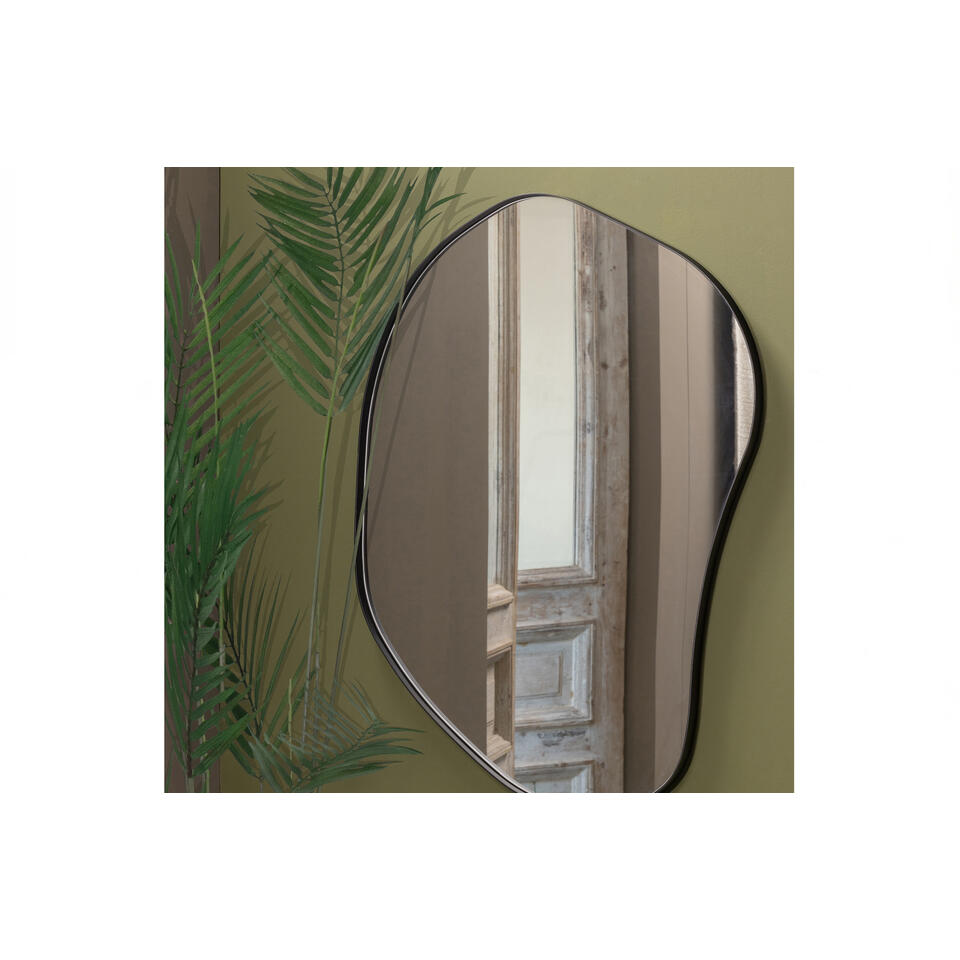 WOOOD Romee Organische Spiegel - Metaal - Zwart - 100x70x4