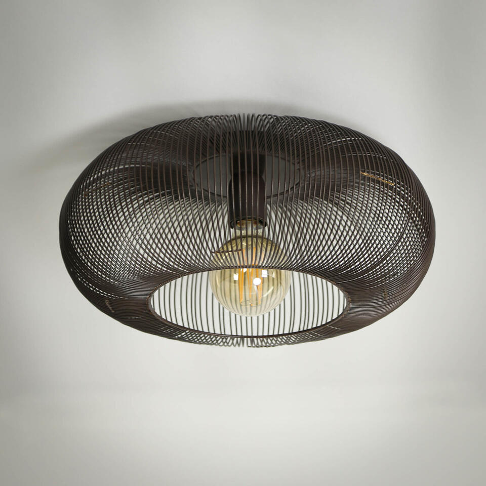 Giga Meubel Plafondlamp Ø43cm - Zwart - Metaal - Lamp Copper Twist