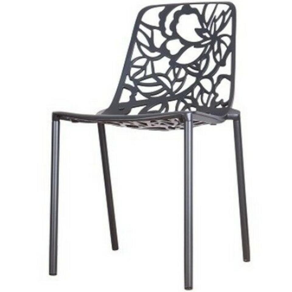 stapel lood Ironisch Cast magnolia stoel - Aluminium - Zwart | Leen Bakker