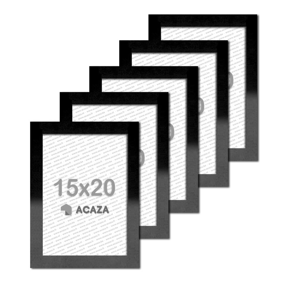 monteren Lokken Ambtenaren ACAZA Fotokader - Fotolijst - Set van 5- 15x20cm - MDF hout- Zwart | Leen  Bakker