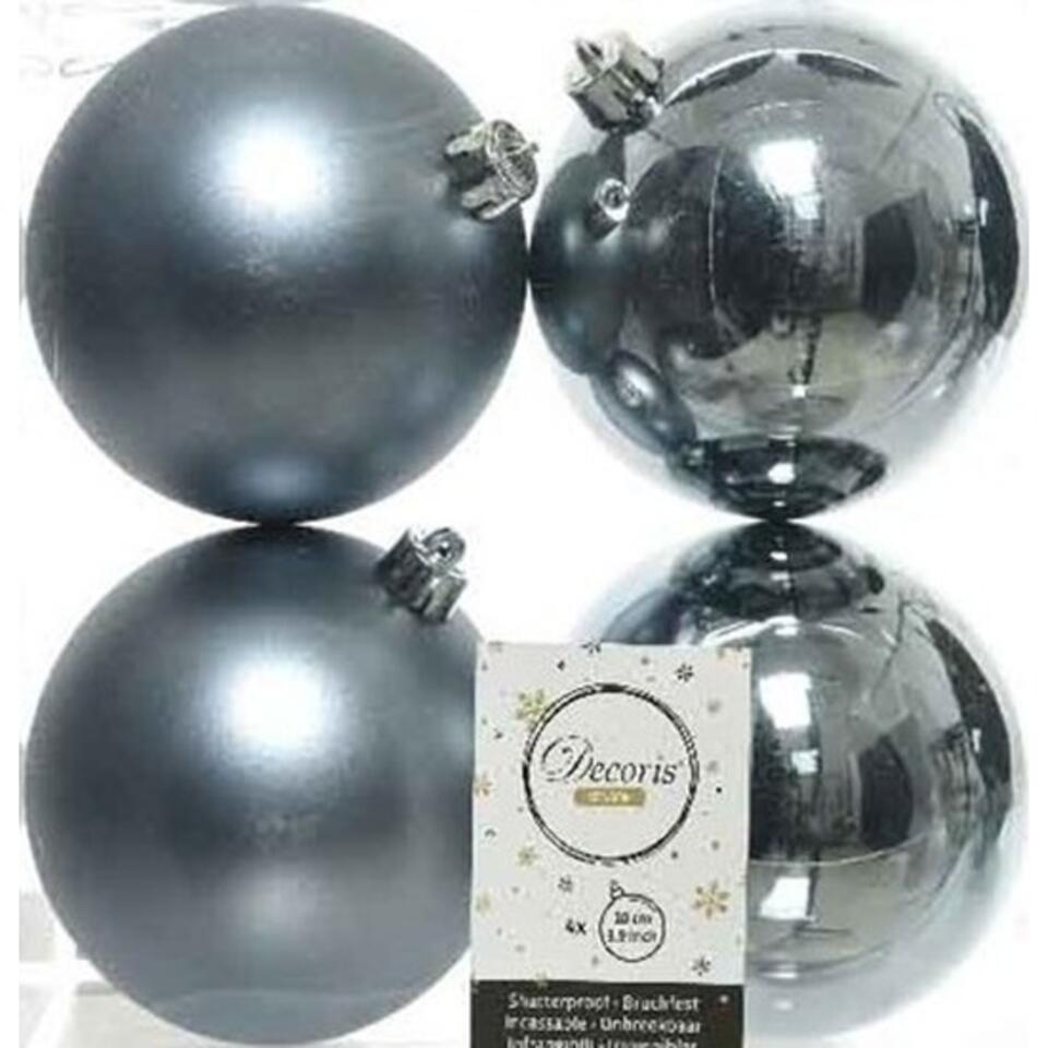 Glimmend Correspondentie toespraak Decoris Kerstballen - 4 st - zwart - kunststof - mat en glans - 10 cm |  Leen Bakker