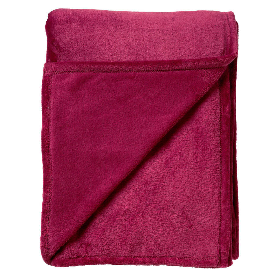 BILLY - Plaid flannel fleece 150x200 cm - Red Plum - roze - superzacht