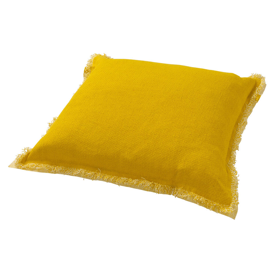 BURTO - Sierkussen van gewassen katoen Lemon 60x60 cm - geel