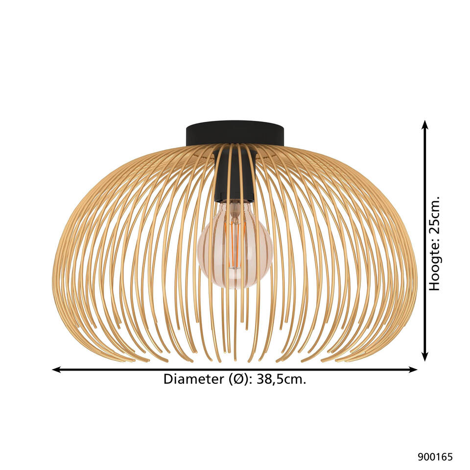 EGLO Venezuela Plafondlamp - E27 - Ø 38,5 cm - Zwart, Goud