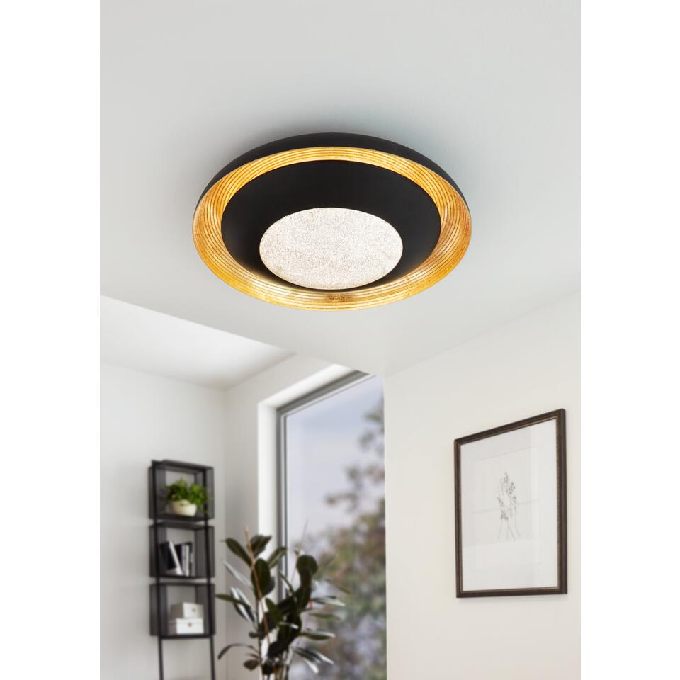 EGLO Canicosa 2 Plafondlamp - LED - Ø 49,5 cm - Zwart, Goud - Dimbaar