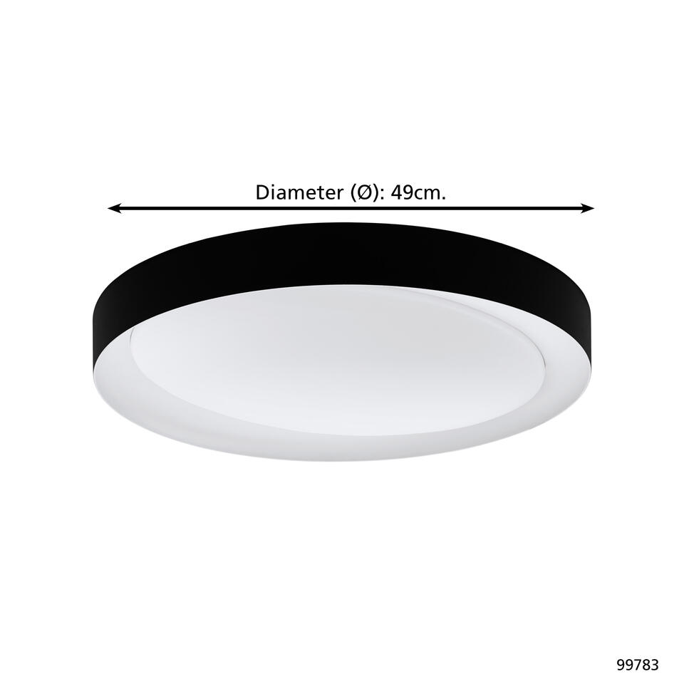 EGLO Laurito Plafondlamp - LED - Ø 49 cm - Wit/Zwart - Dimbaar
