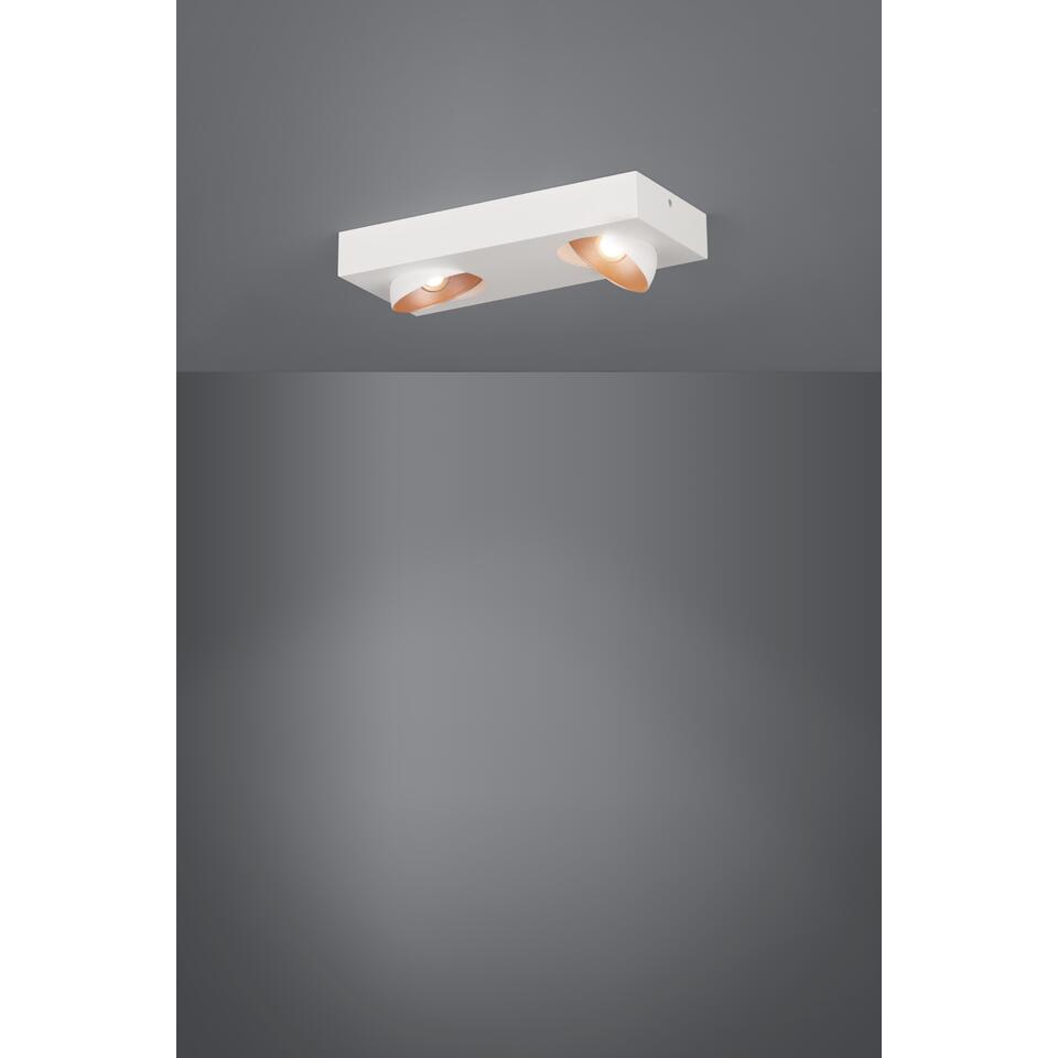 EGLO Ronzano - wand/plafondlamp - 2-lichts - wit/roségoud